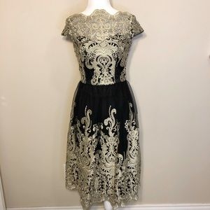 Black & Gold Lace Dress